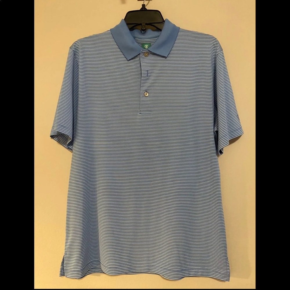 Pro Tour Blue Striped Polo Men’s Size S